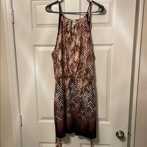 White House Black Market - Metallic Chevron Patterned Sleeveless Dress - XL